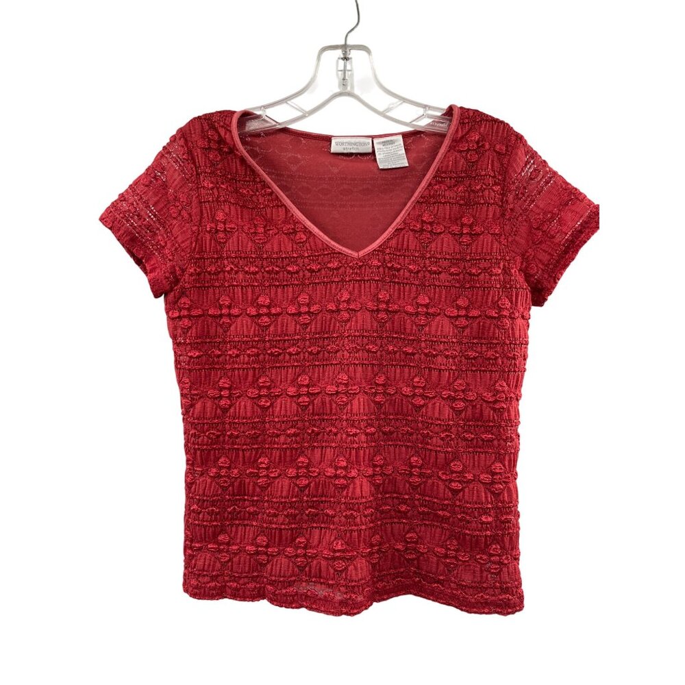Worthington Stretch Blouse Womens M Used Lined